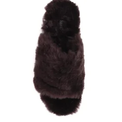 Falonda Faux-Fur Slippers - Chocolate