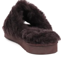 Falonda Faux-Fur Slippers - Chocolate