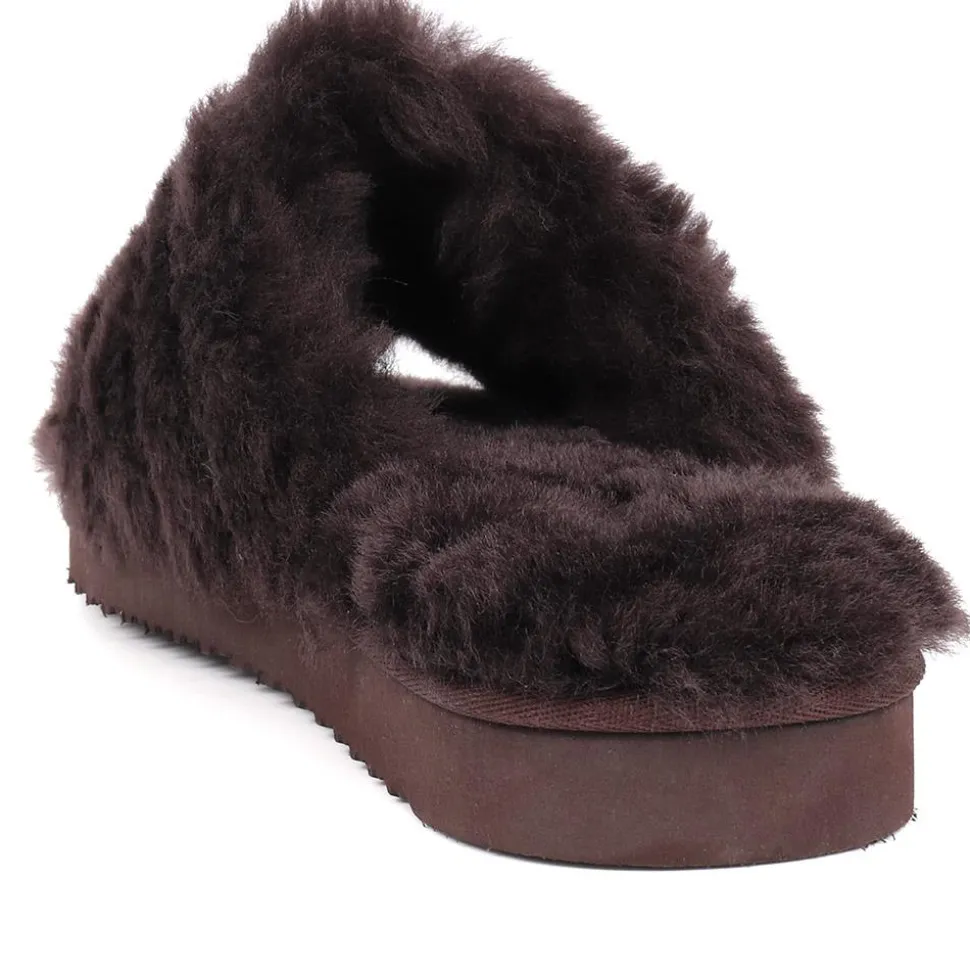 Falonda Faux-Fur Slippers - Chocolate