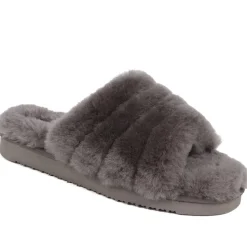Falonda Faux-Fur Slippers - Grey