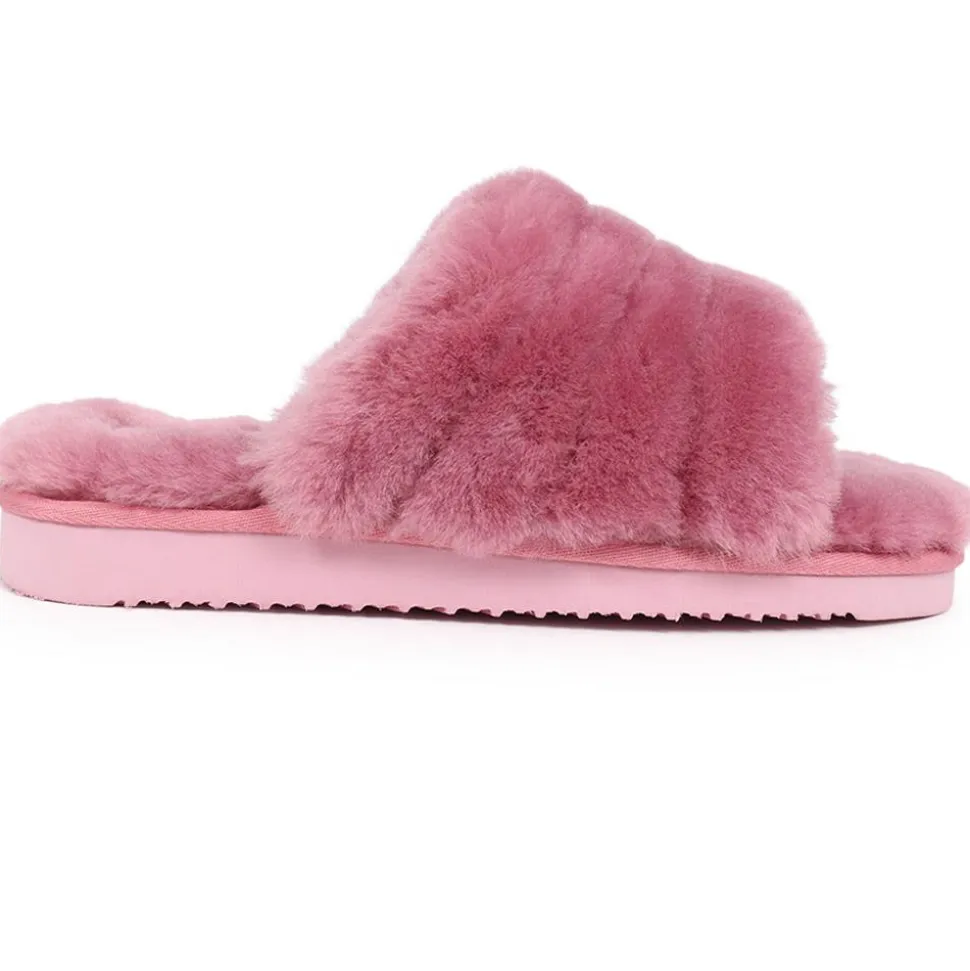 Falonda Faux-Fur Slippers - Pink
