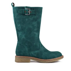 Fashionable Zip Up Calf Length Boots - Teal