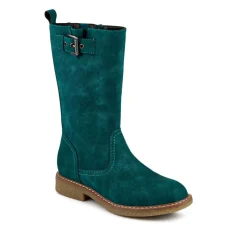 Fashionable Zip Up Calf Length Boots - Teal