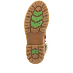 Faux-Fur-Cuff Leather Walking Boots - Tan