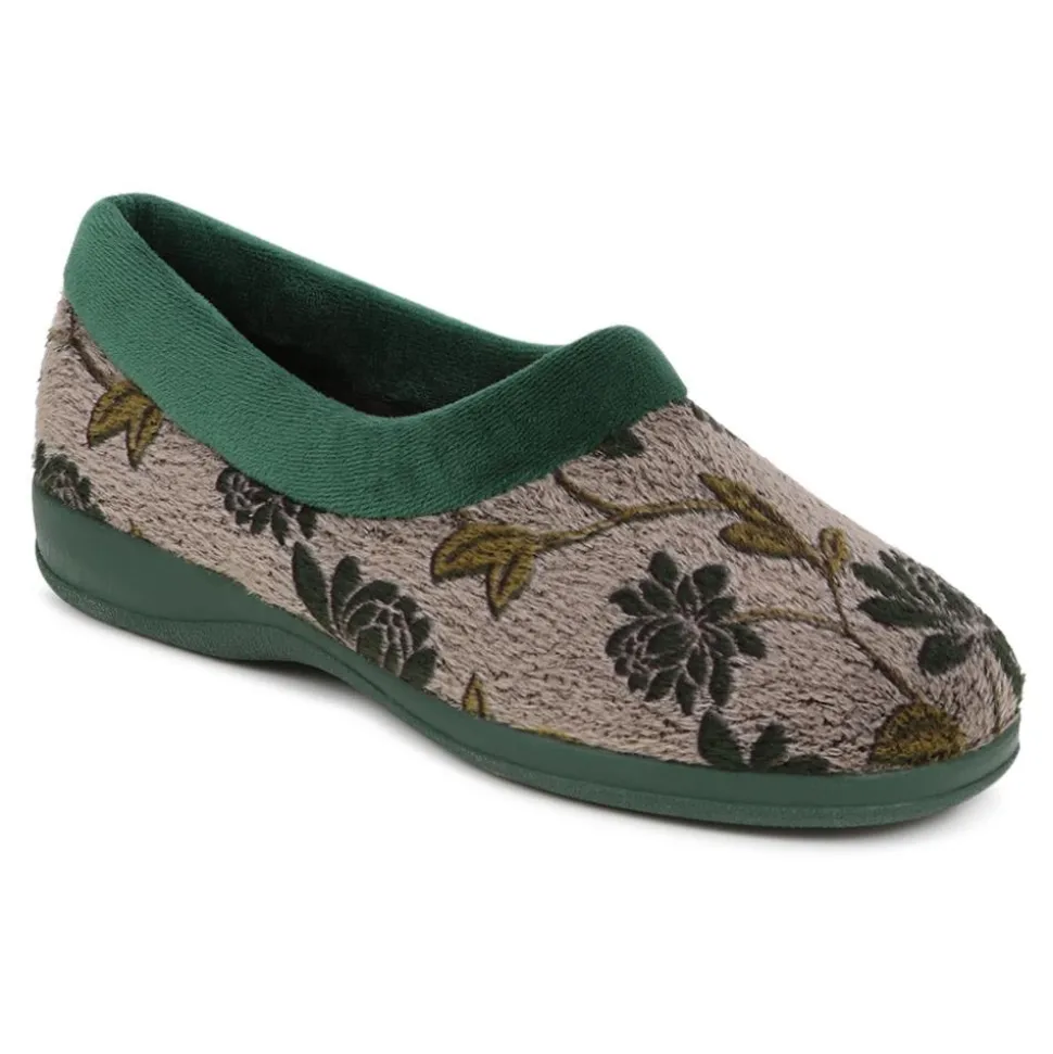 Faux-Fur Full Slippers - Green