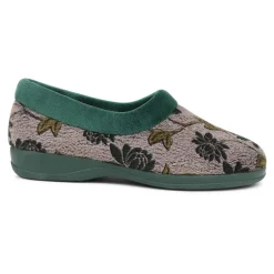 Faux-Fur Full Slippers - Green