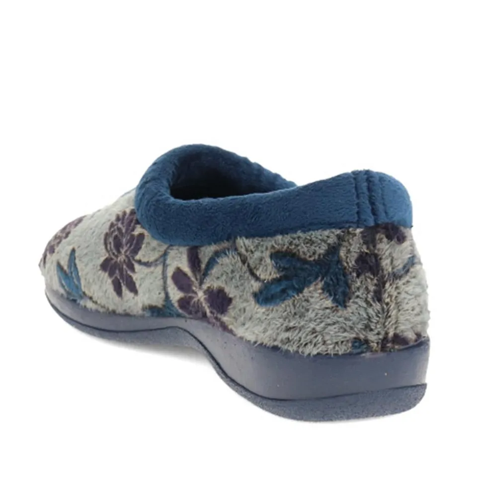 Faux-Fur Full Slippers - Navy
