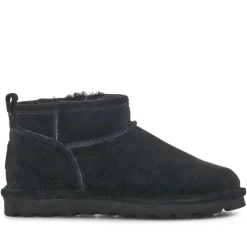 Faux-Fur-Lined Ankle Boots - Black Suede