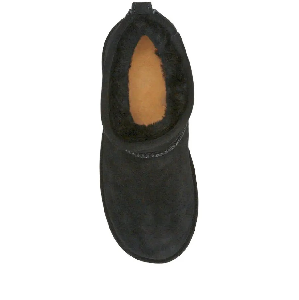 Faux-Fur-Lined Ankle Boots - Black Suede