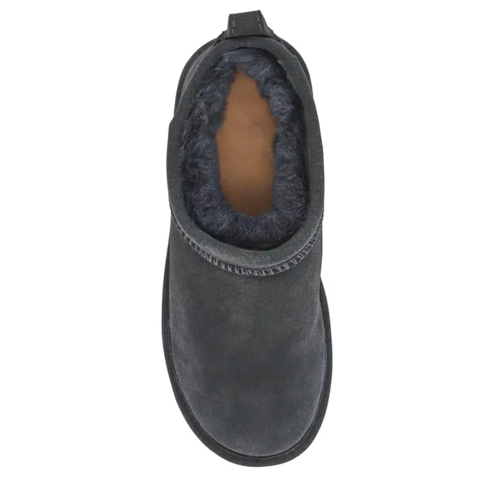 Faux-Fur-Lined Ankle Boots - Grey