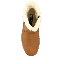 Faux Fur-Lined Ankle Boots - Tan
