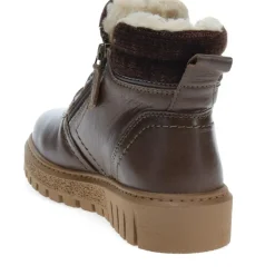 Faux-Fur-Lined Leather Boots - Khaki