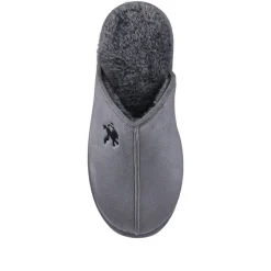 Faux-Fur-Lined Mule Slippers - Grey