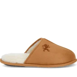 Faux-Fur-Lined Mule Slippers - Tan
