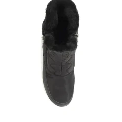 Faux Fur Lined Weather Boot - Black