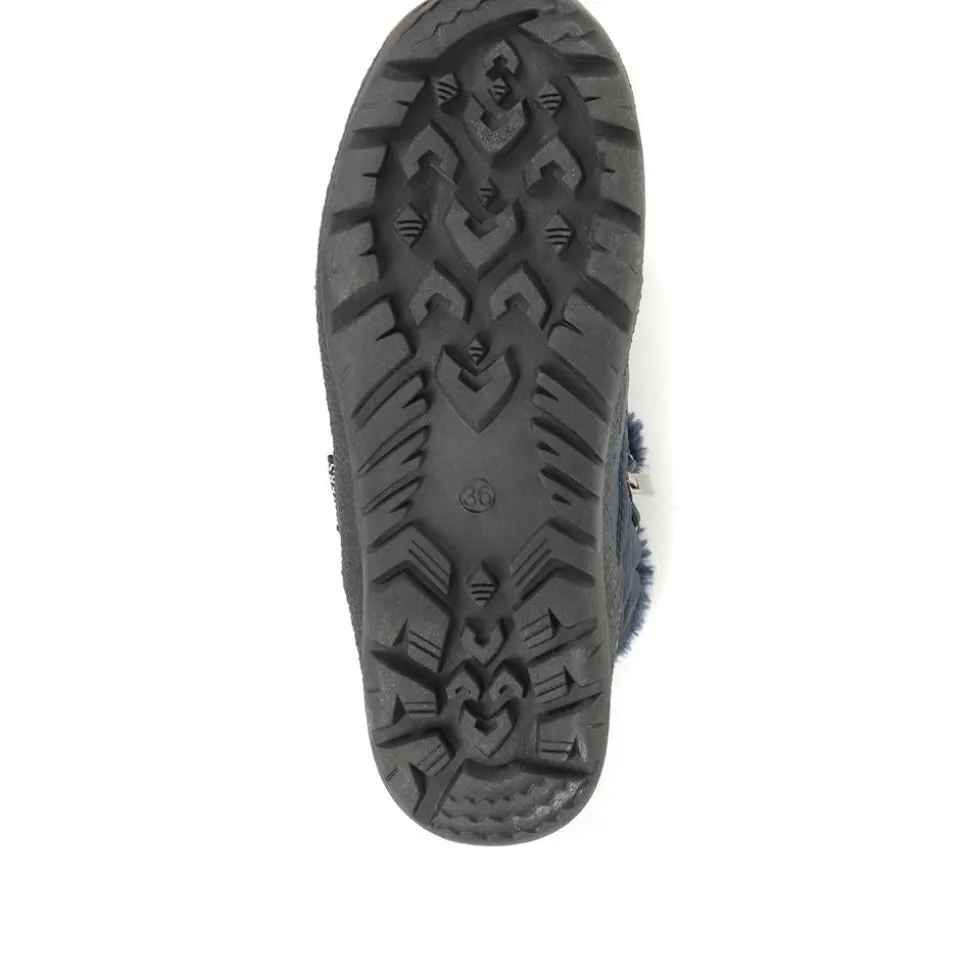 Faux Fur Lined Weather Boot - Navy