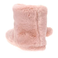 Faux-Fur Slipper Booties - Pink