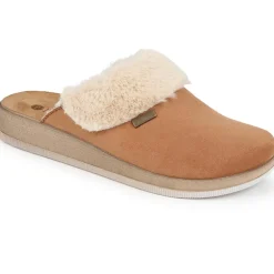 Faux-Fur Slipper Mules - Camel