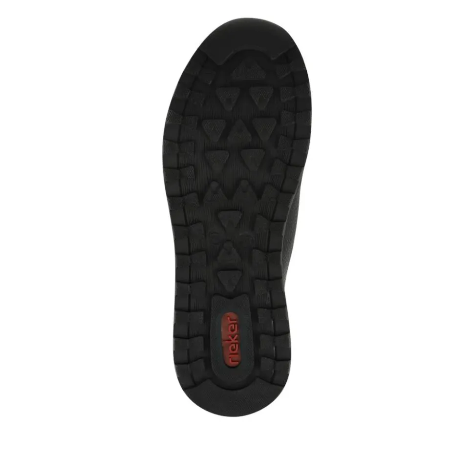 Faux Leather Zip-Up Trainers - Black