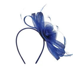 Feather Ribbon Fascinator - Navy