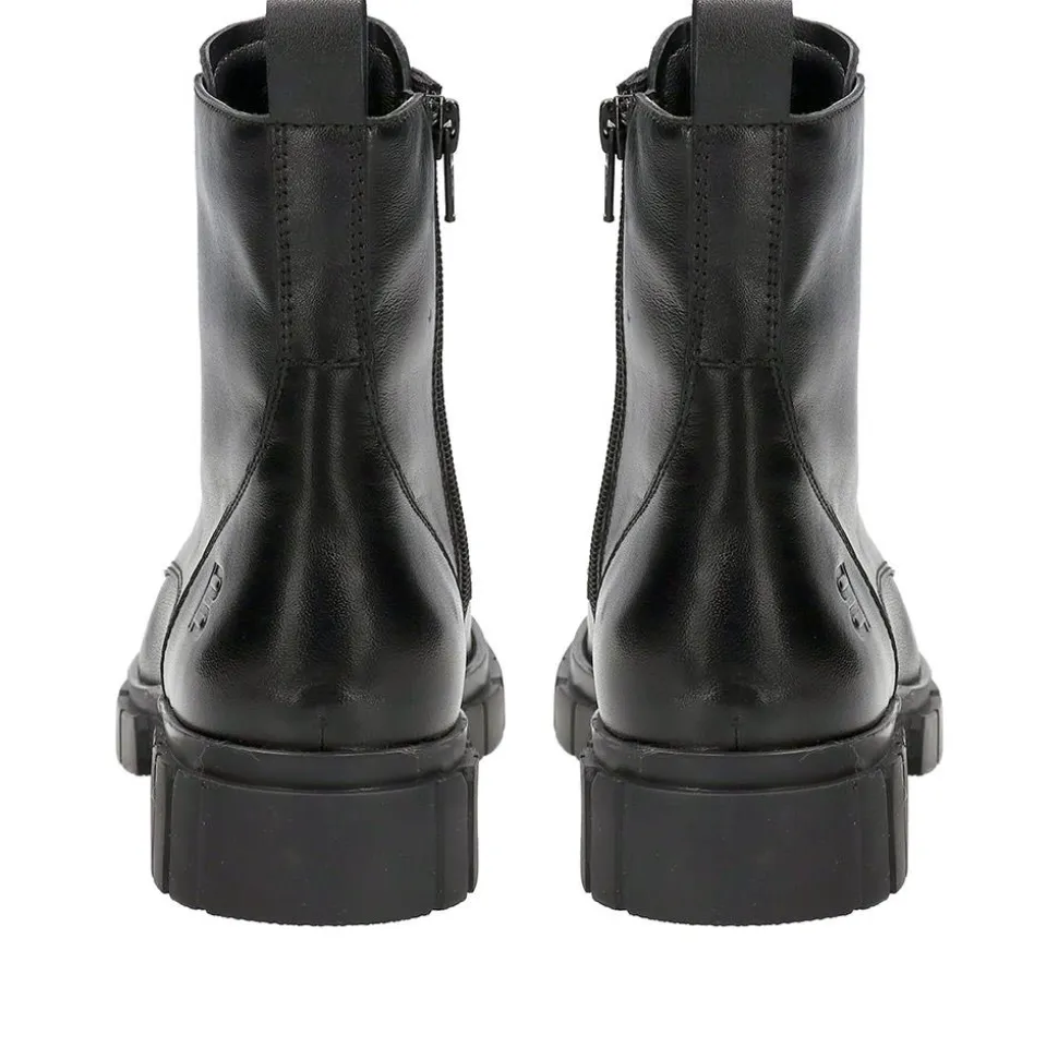 Fiona Chunky Leather Boots - Black