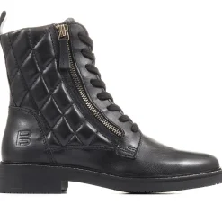 Fiona Lace-Up Leather Ankle Boots - Black
