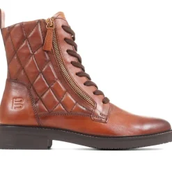 Fiona Lace-Up Leather Ankle Boots - Cognac