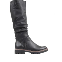 Flat Knee High Boots - Black