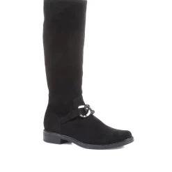 Flat Knee High Boots - Black