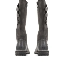 Flat Knee High Boots - Grey