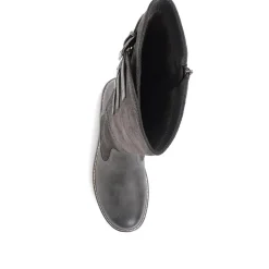 Flat Knee High Boots - Grey