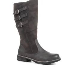 Flat Knee High Boots - Grey