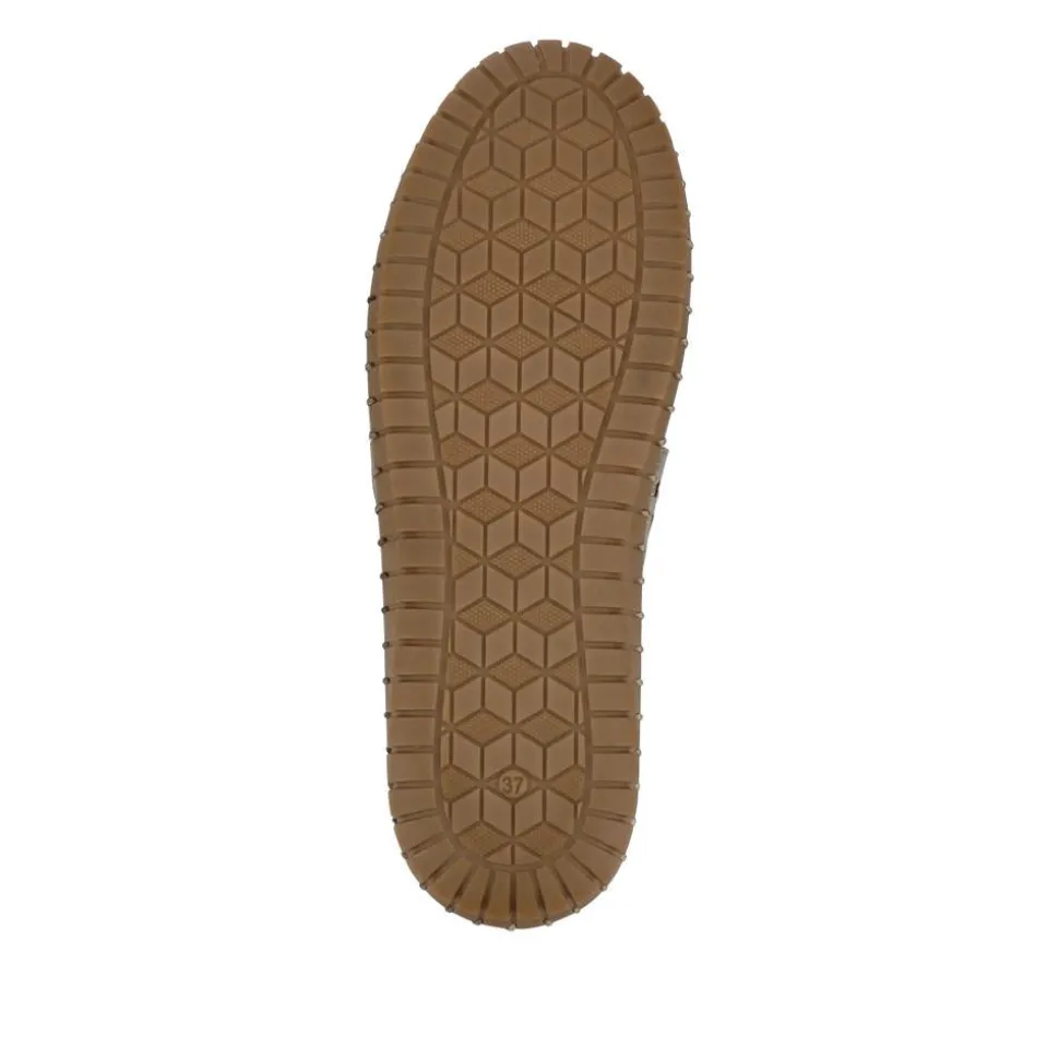 Flat Leather Ballerina Shoes - Metallic