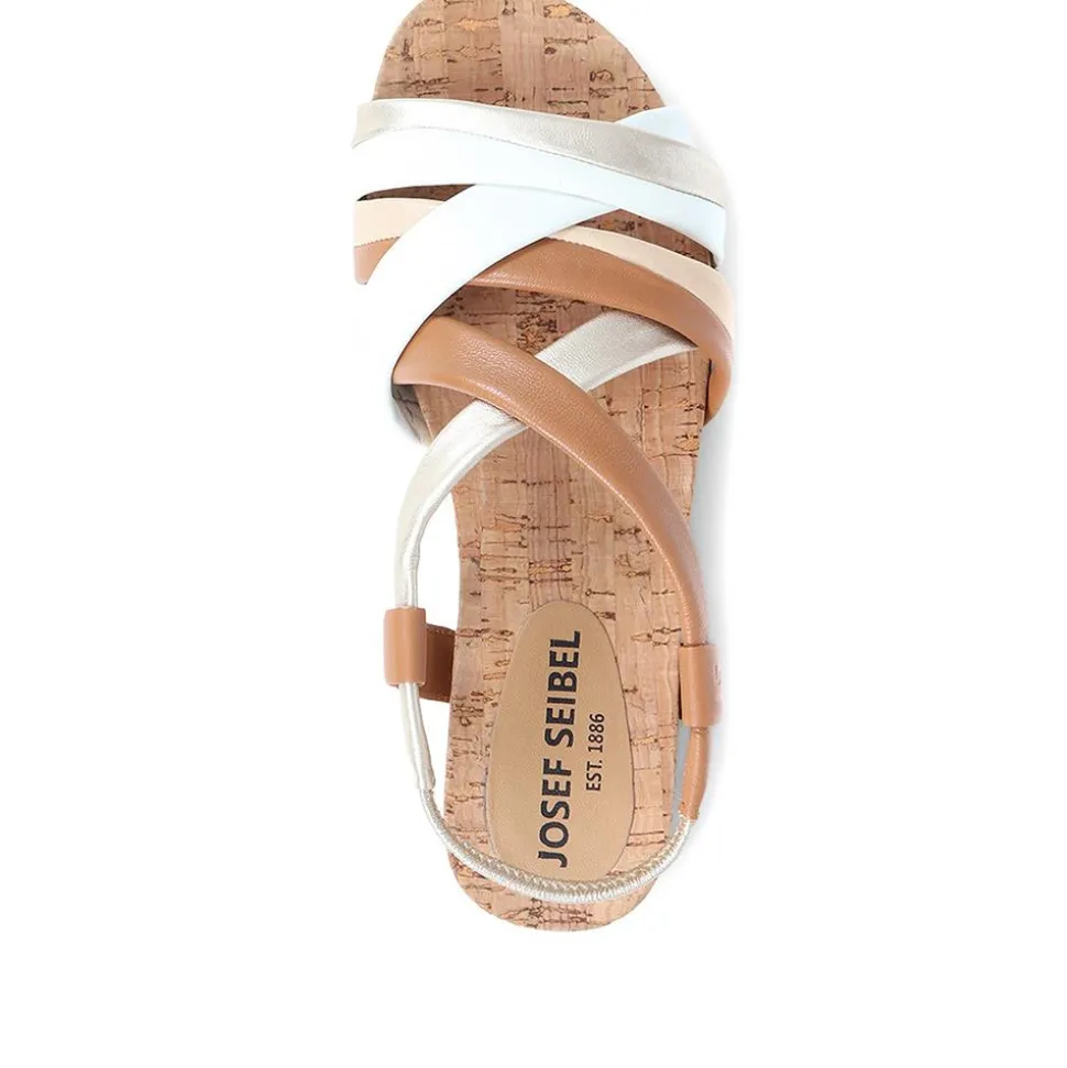 Flat Leather Sandals - Tan Multi