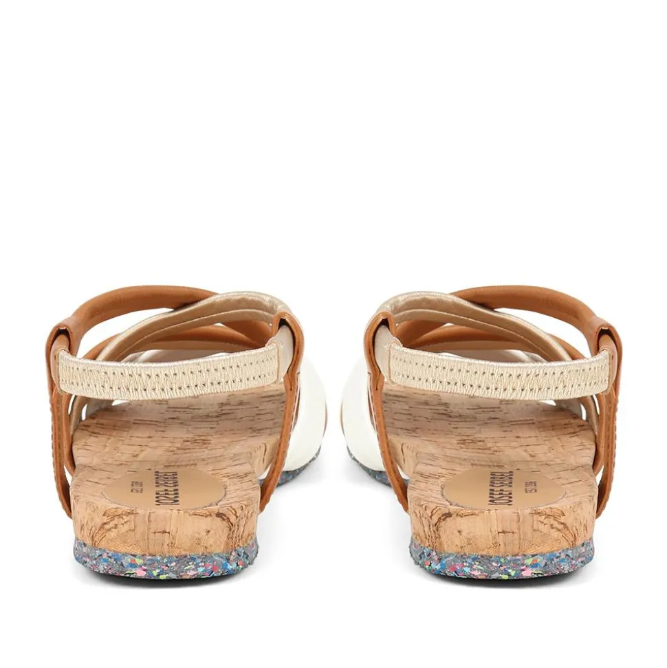 Flat Leather Sandals - Tan Multi