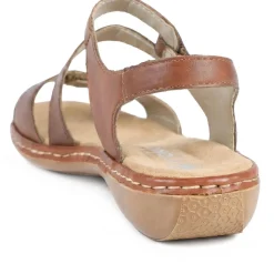 Flat Leather Sandal - Tan