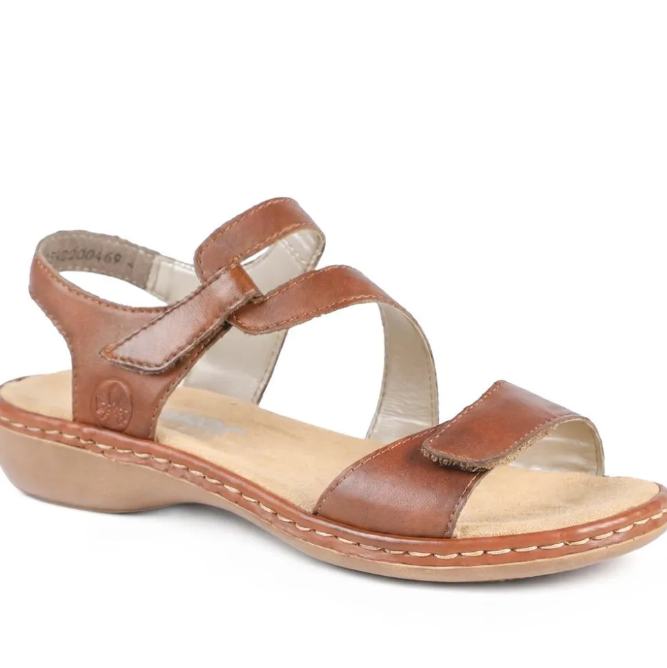 Flat Leather Sandal - Tan