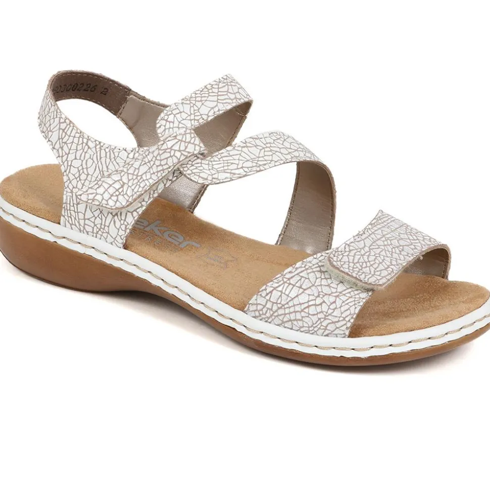 Flat Leather Sandal - White Multi