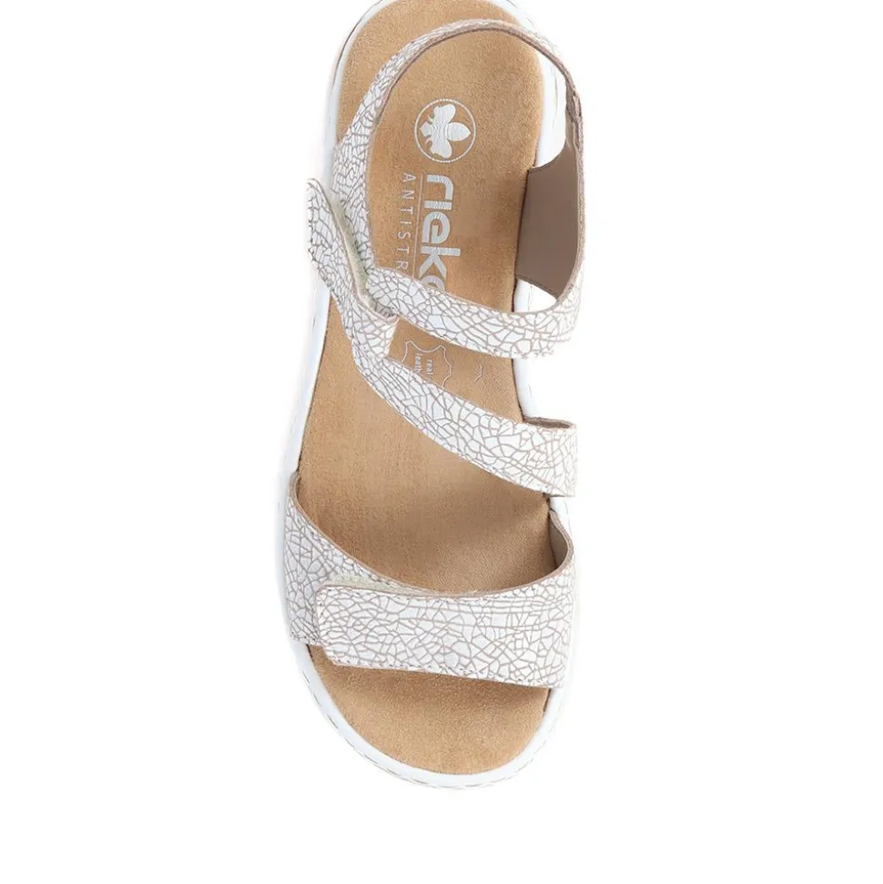 Flat Leather Sandal - White Multi