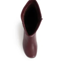 Flat Slouch Boots - Burgundy