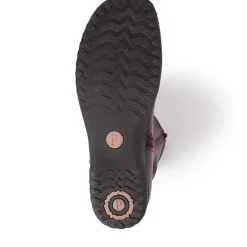 Flat Slouch Boots - Burgundy