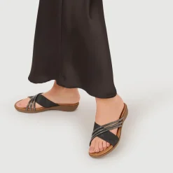 Flat-Soled Mules - Black