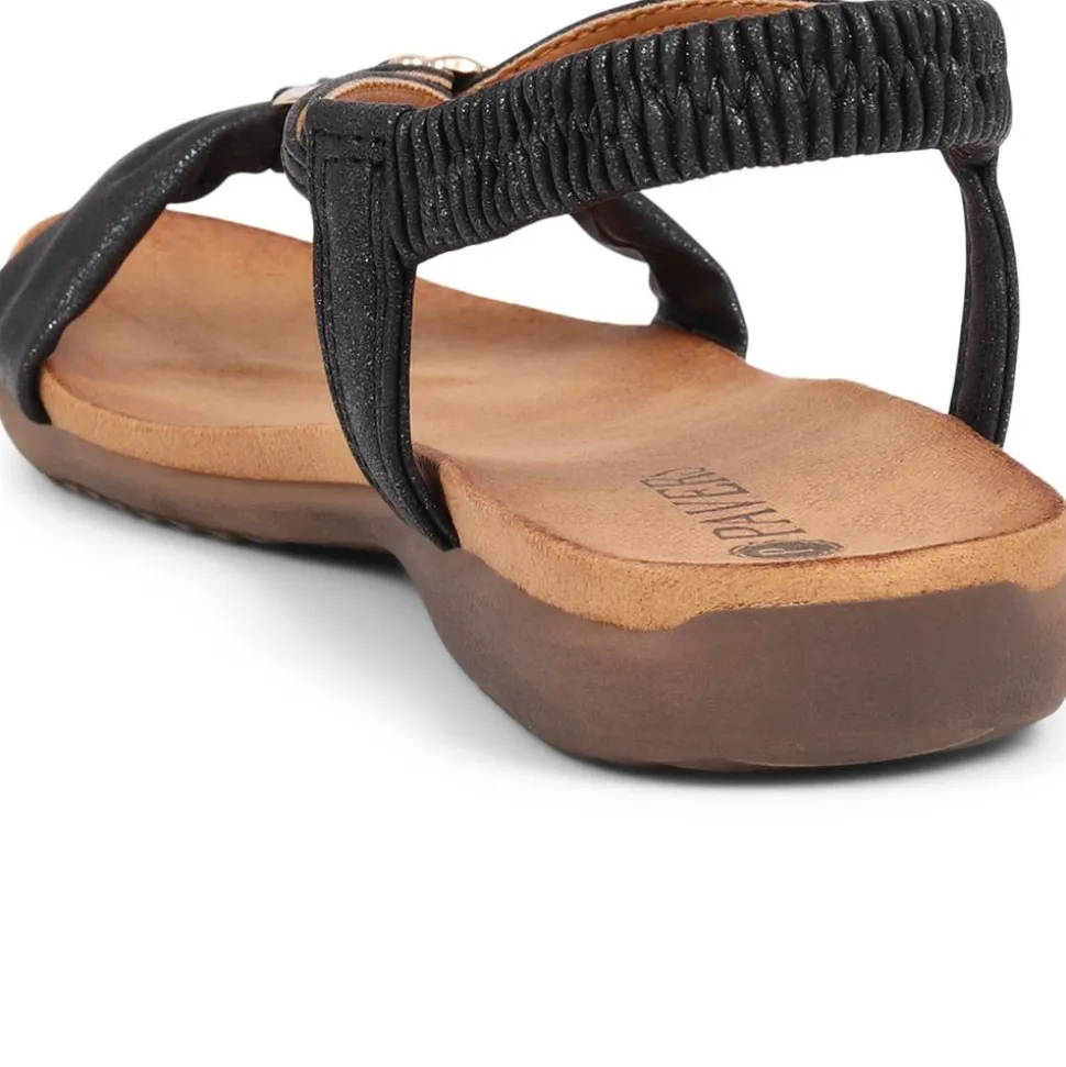 Flat Strappy Sandals - Black