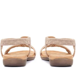 Flat Strappy Sandals - Rose Gold