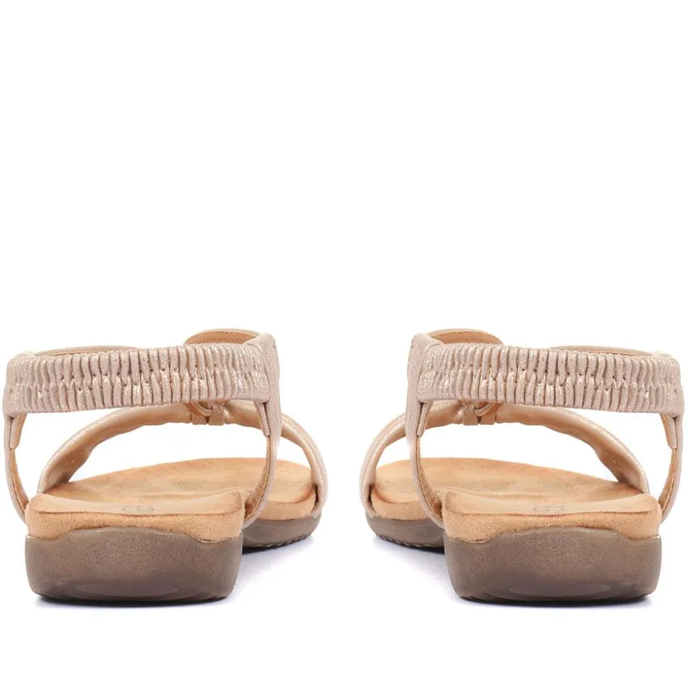 Flat Strappy Sandals - Rose Gold