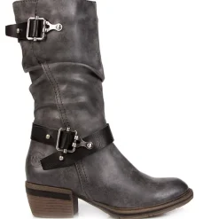 Fleece Lined Calf Length Boot - Grey