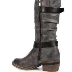 Fleece Lined Calf Length Boot - Grey