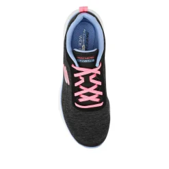 FLEX APPEAL Wide Fit Lace Up Trainers - Black