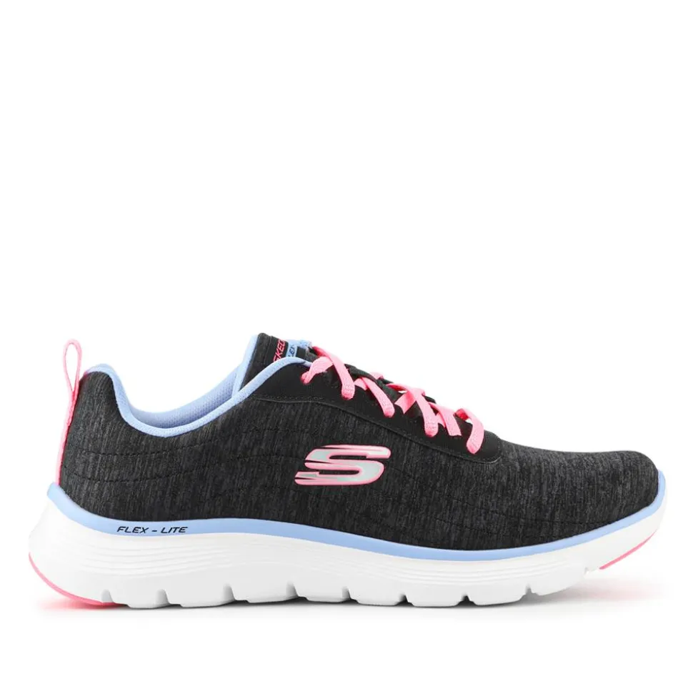 FLEX APPEAL Wide Fit Lace Up Trainers - Black