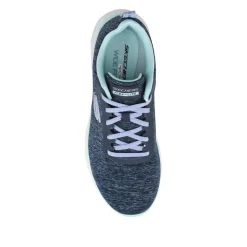FLEX APPEAL Wide Fit Lace Up Trainers - Navy